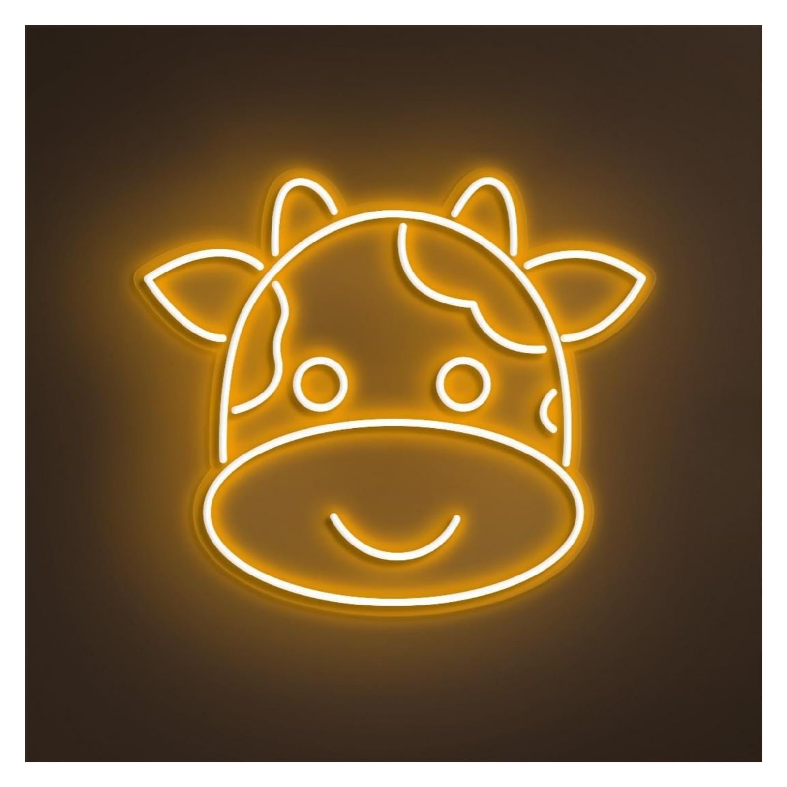 RONGCH Hanging Art Neon Signs Cute Cow Neon Sign, Suitable for Kids Room Decor with Brightness Adjustable 38cm(E)