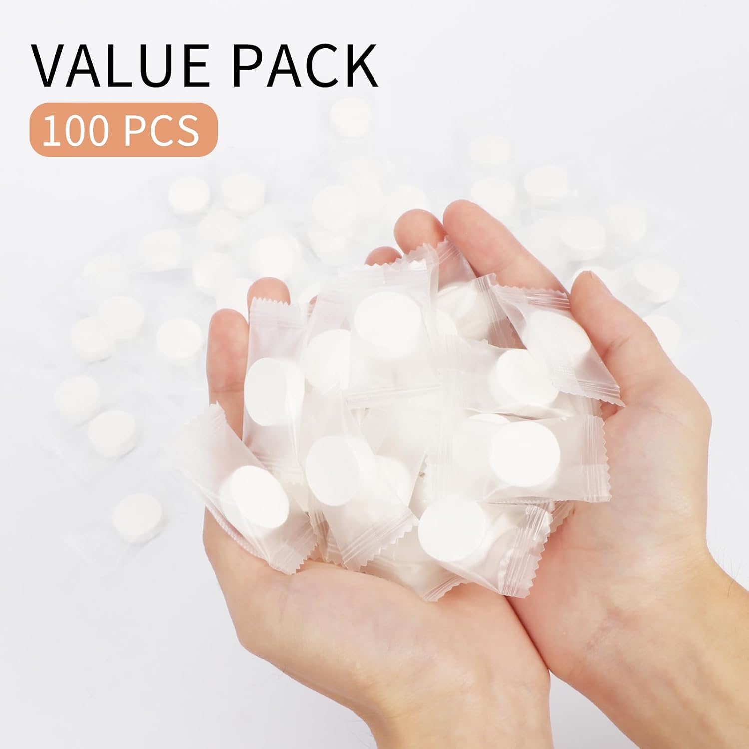 Compressed Towel Tablets- 100 PCS Disposable Portable Face Towels,8.7x 8 in image 5