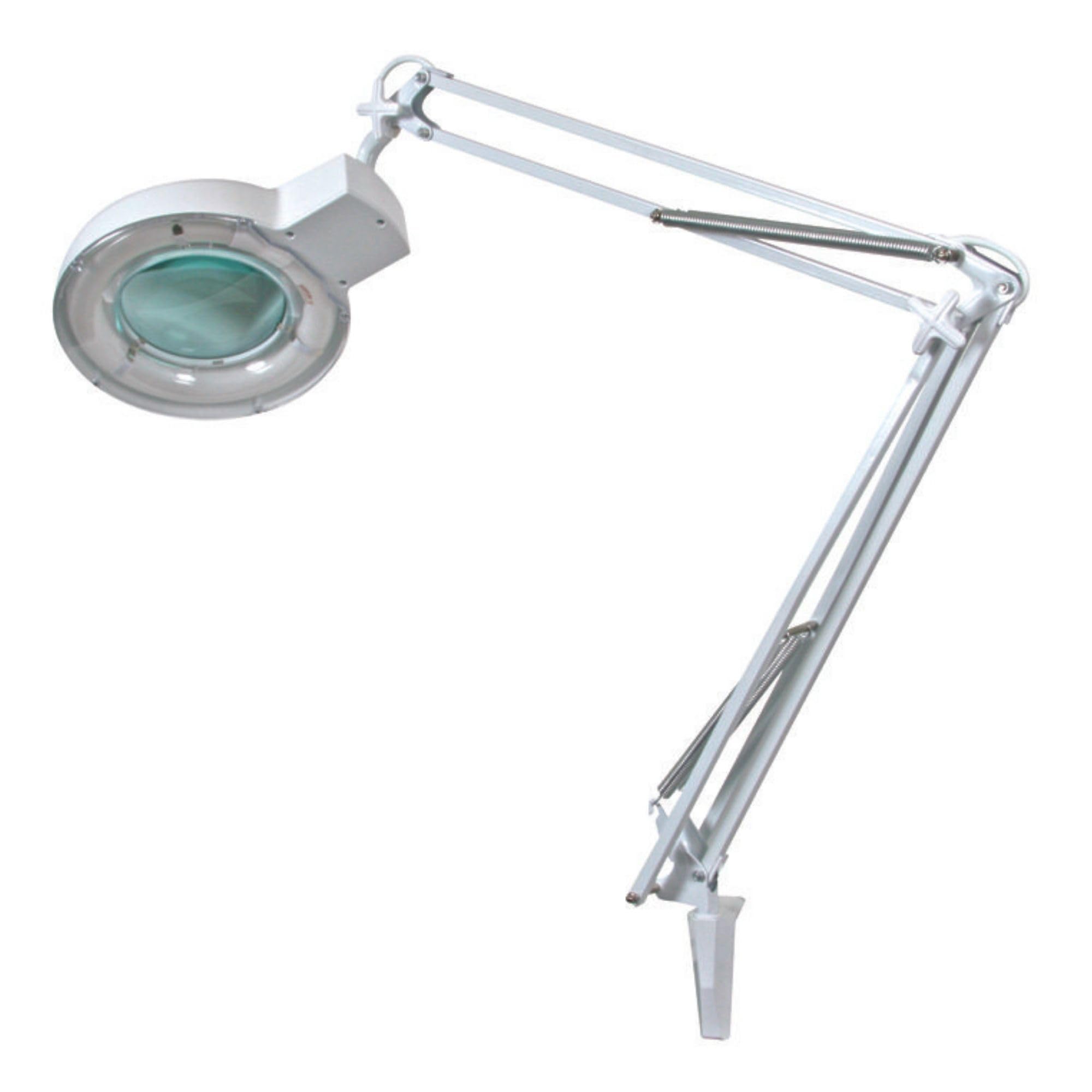Velleman Lampada con lente d'ingrandimento e morsetto, luce 22 W con braccio orientabile, ingrandimento 2,25x, lente 5 diottrie 120 mm, per hobby, lettura e lavori di precisione