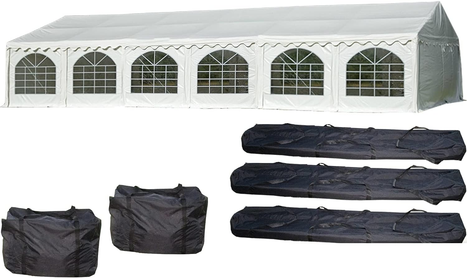 - Delta 40'x20' Fire Retardant (FR) PVC Party Tent,Wedding Tent Canopy,Outdoor Event Shelter,Garden Gazebo,with Waterproof Top,Galvanized Steel Poles,Carry Bags