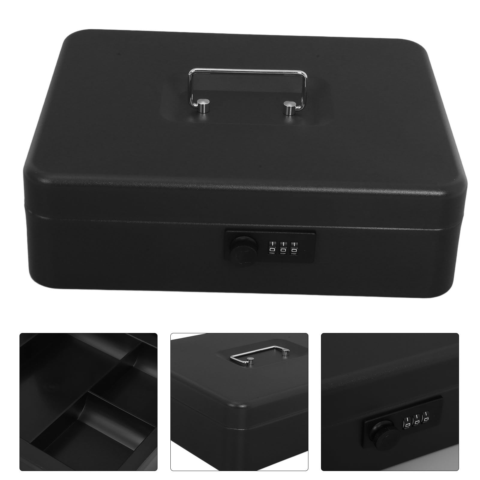 Caja Fuerte para Guardar Dinero Cerradura, de Hierro Negro, Gran Capacidad y Construcción Metálica Resistente para Oficina y Negocio