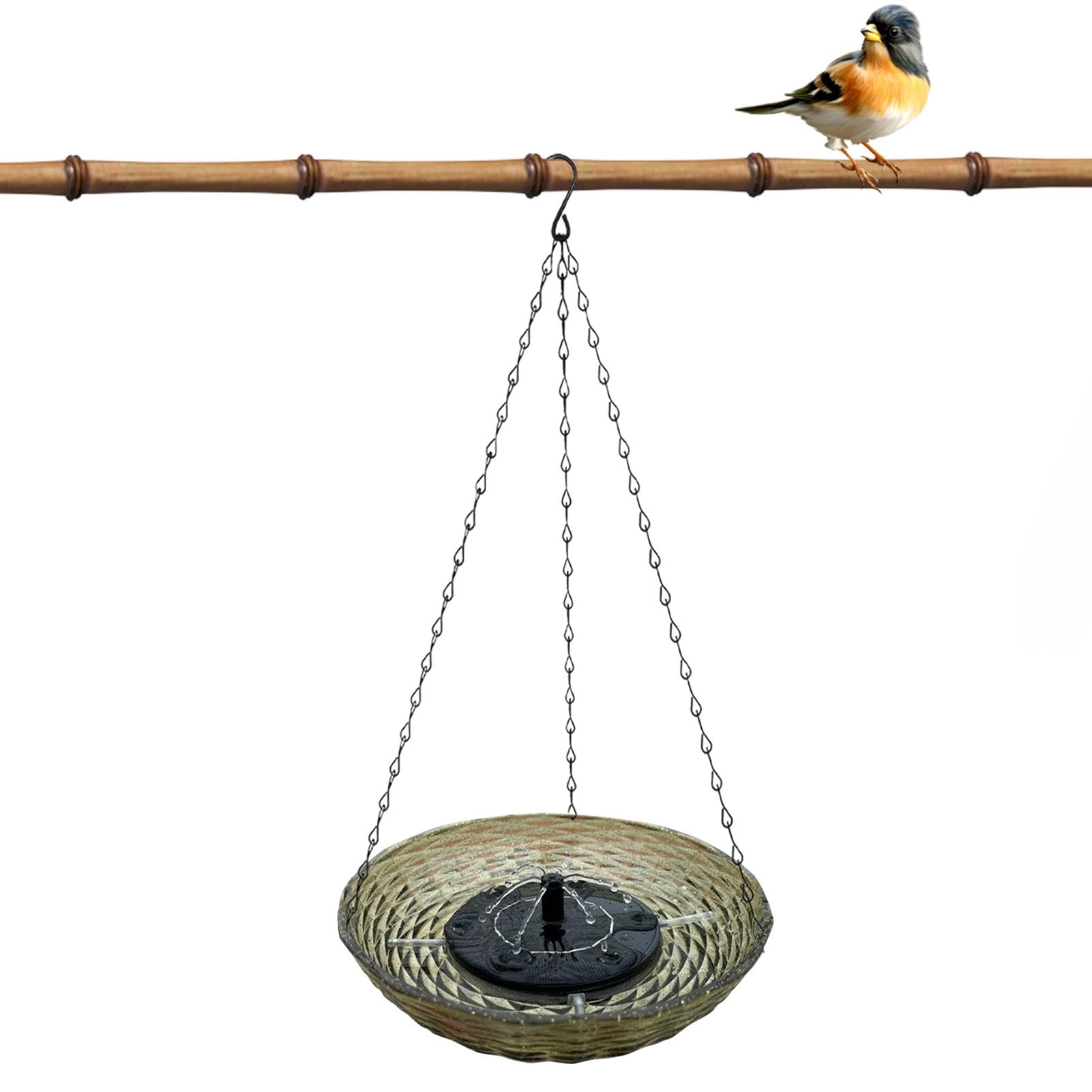 Mangeoire à oiseaux et fontaine de bain d'oiseaux solaire pour déco de jardin