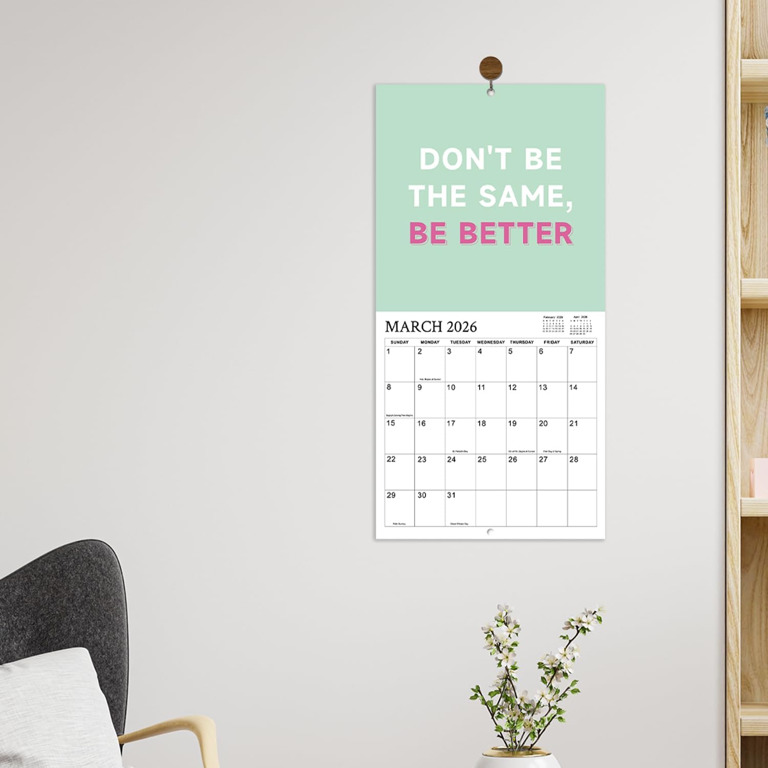 Fearless Girl Leader 2026 Wall Calendar - 12-Month 2026 Calendar, Jan. 2026 - Dec. 2026, 12" x 24" (Open), Wall Calendar 2026 with Motivational Quotes for Women, Home & Office Planning - 3 Color Pages - Image 9