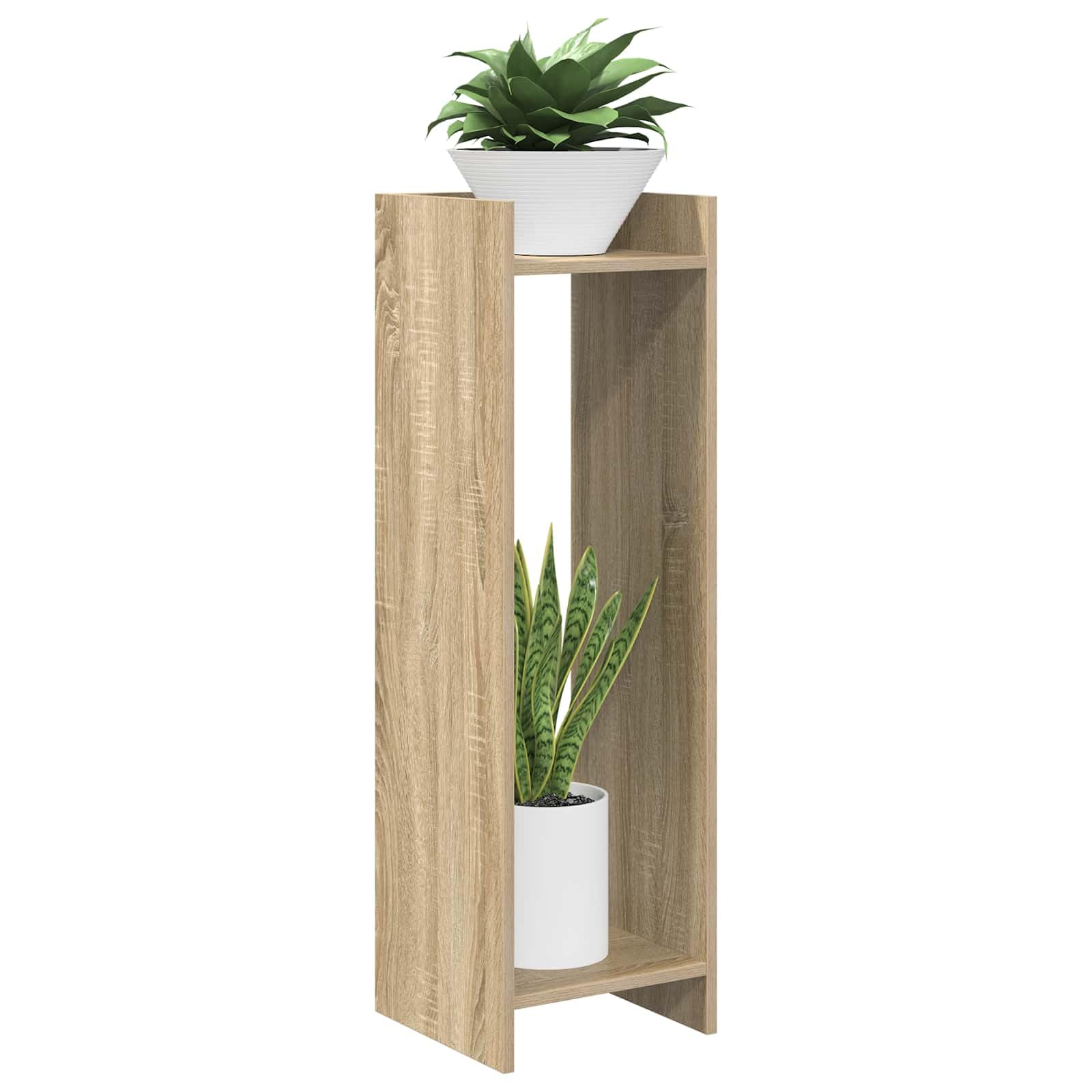 Stojak na rośliny 2 szt. Sonoma dąb 30 x 30 x 100 cm, inżynieria drewniana pionowa półka na rośliny, meble z otwartą ramą do salonu, oszczędność miejsca i łatwy montaż