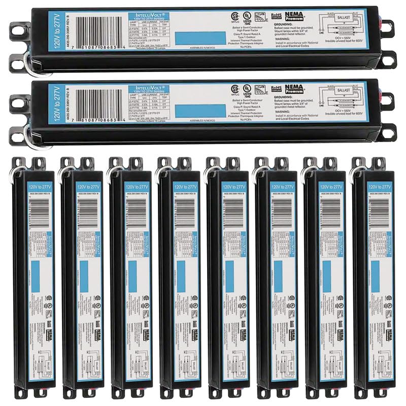 10 Pack - Replacement for ICN-2P32-SC 1 & 2 Lamp T8 Fluorescent Electronic Ballast - 120-277 Volt - Instant Start - UL Approved