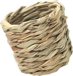 Yardwe 1pc Straw Woven Bird's Nest Straw Woven Straw Bird nest Handmade Bird nest Out Door Decor Aviary cage Outdoor Winter Warm Straw Birds Straw nest for Birds Artificial Birds shelter