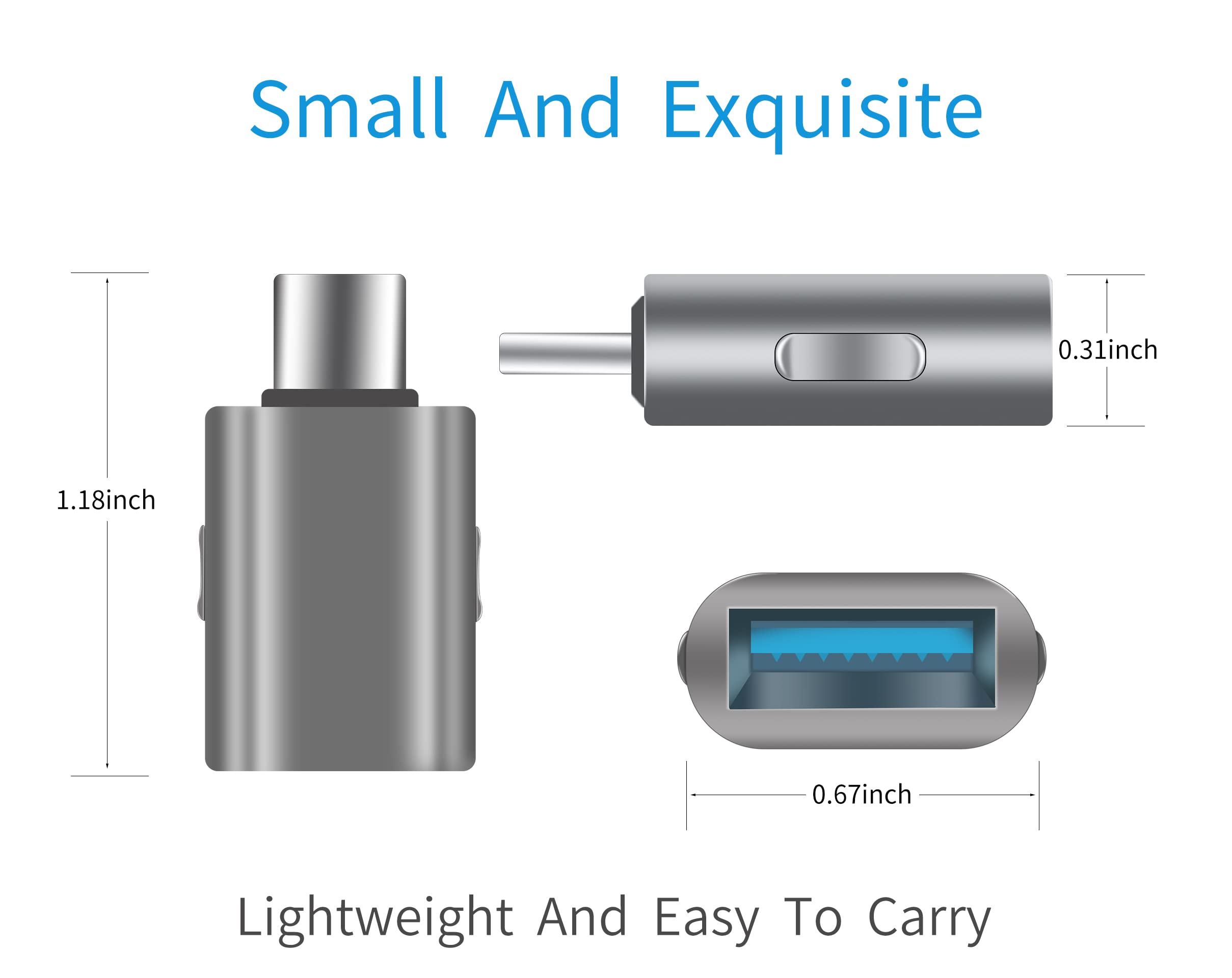 YAWALL Adattatore USB C a USB, USB C Maschio a USB A Femmina, converte Thunderbolt 3 a USB 3.1/3.0/2.0 per MacBook PRO, Chromebook, Pixelbook, Galaxy S8 S9 Plus Note 8 9, LG
