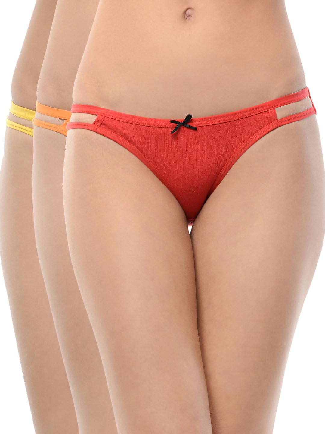 Women Solid Cotton Mid Rise Bikini Panty | Briefs Soft Stretch Breathable Ladies Bikini Style Underwear Brief (Pack of 3)-image-34