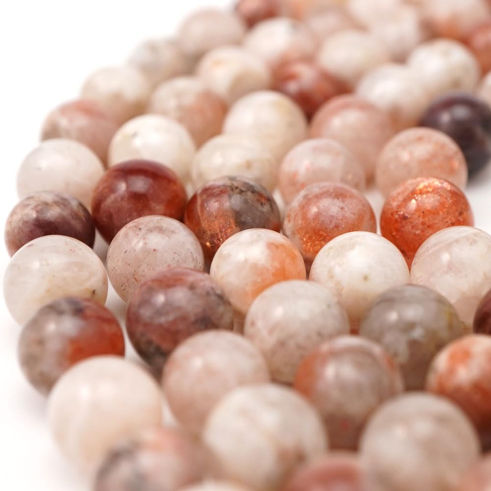 Amazon.co.jp: サンストーン 10mm 丸玉 ビーズ 連売り 約38cm ムーン