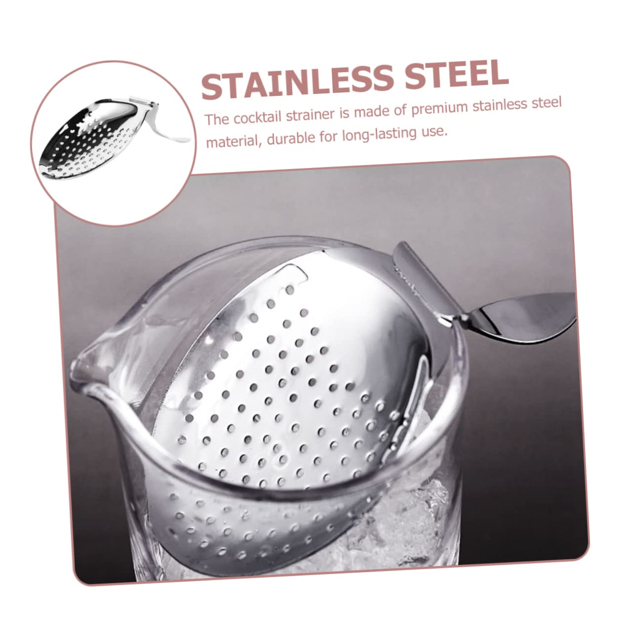 Ice Filter Cocktail Strainer Bartending Tool Bartending Supply Bar Drink Strainer Household Drink Strainer Cocktail Ice Strainer Stainless Steel Strainer Cocktail Making Strainer
