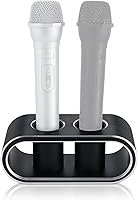 Vista 3 de Soporte de almacenamiento de micrófonos de escritorio de aleación de aluminio de metal, base de soporte para micrófonos inalámbricos, organizador