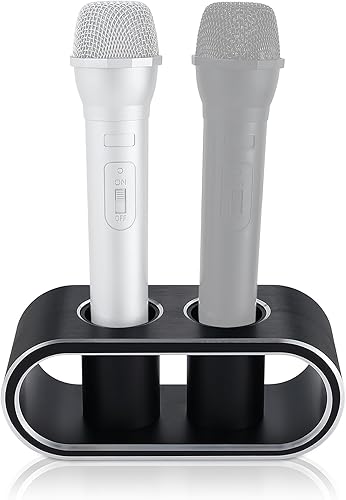 Miniatura 3 de Soporte de almacenamiento de micrófonos de escritorio de aleación de aluminio de metal, base de soporte para micrófonos inalámbricos, organizador de