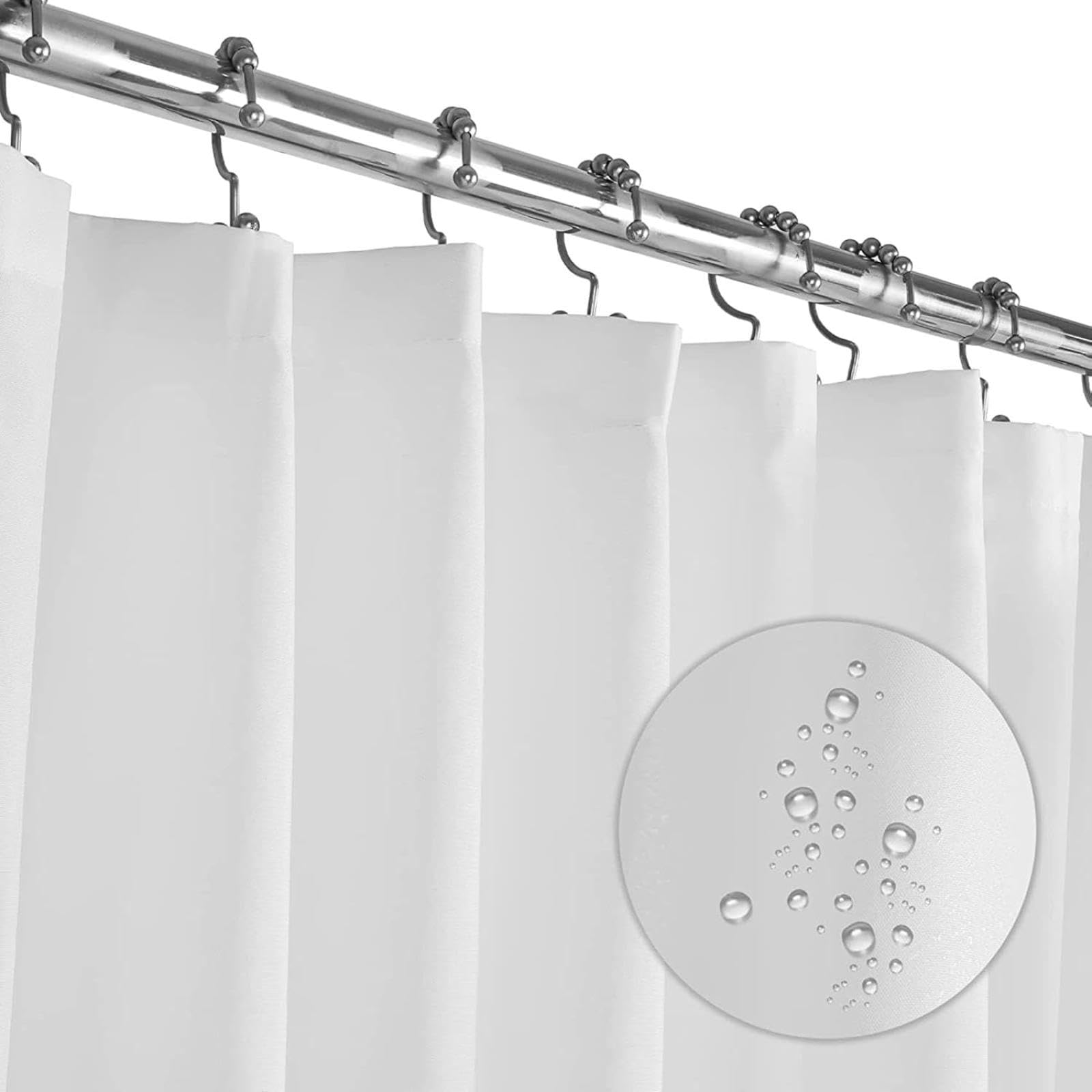 Wytrzymała zasłona prysznicowa 70 x 140 cm wodoodporna i odporna na pleśń tkanina PEVA nadająca się do prania zasłona łazienkowa do wanny i kabiny prysznicowej elegancka biała konstrukcja