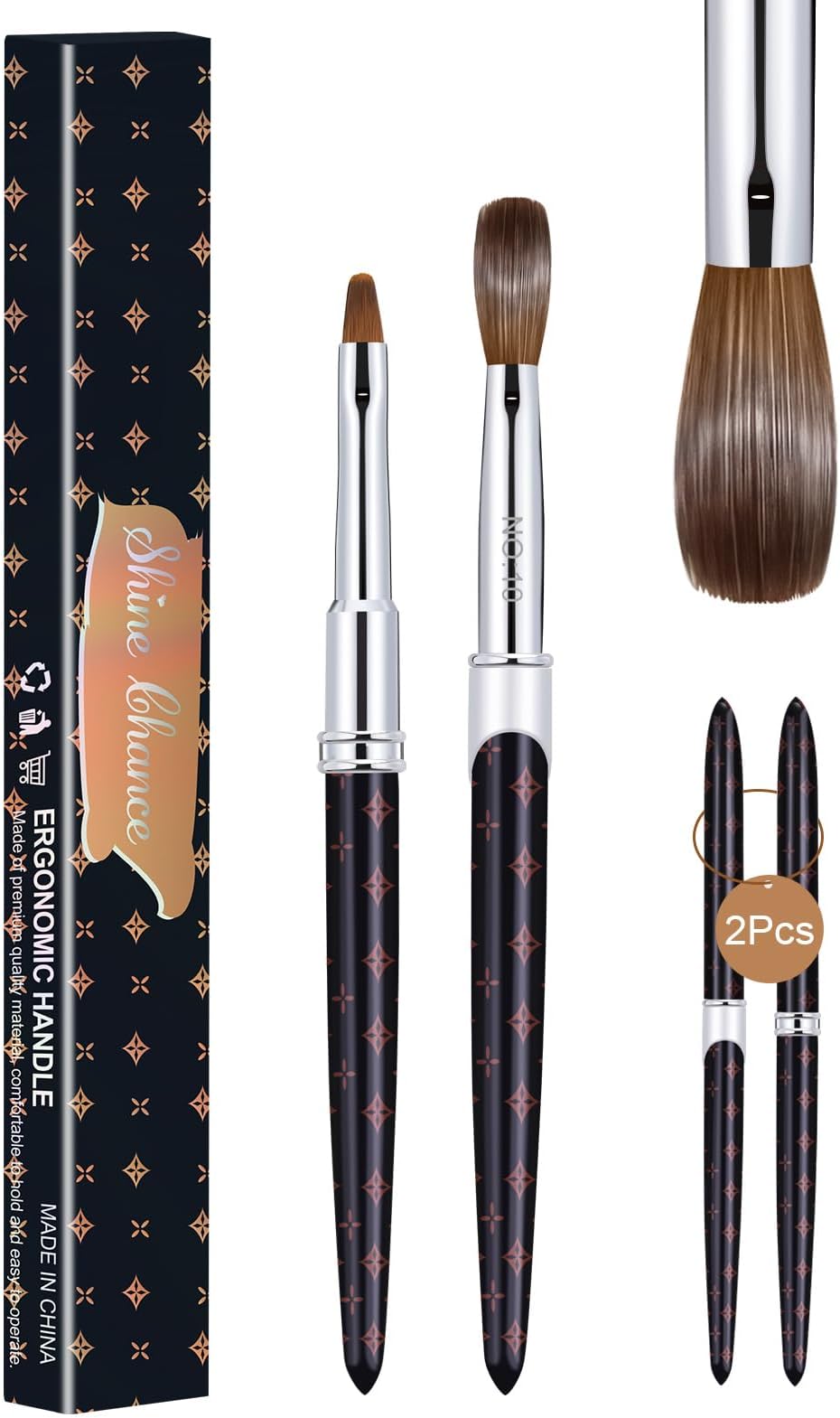 YaFex 100 Kolinsky Acrylic Nail Brush Size 6/8/10/12/14