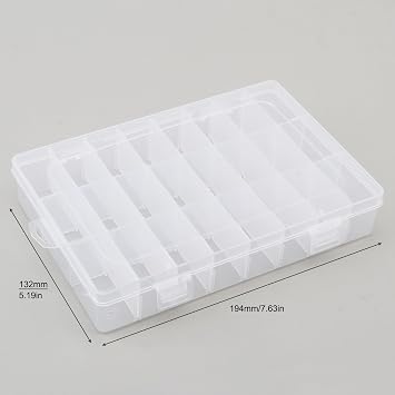 24 Compartment Electronic Component Storage Box Case, SMD SMT Case, Electronic Boxes (7.63 x 5.19 inch)