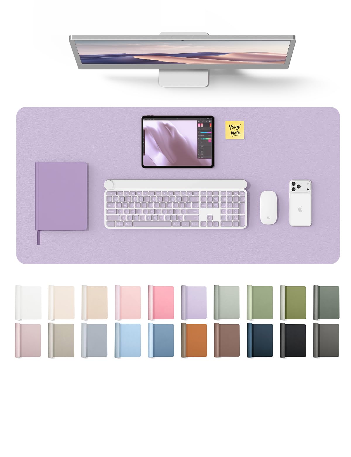 YSAGi PU Leather Desk Protector Mat (35.4" x 17") | Protects Desk, Doubles as Large Mouse Pad - main product image
