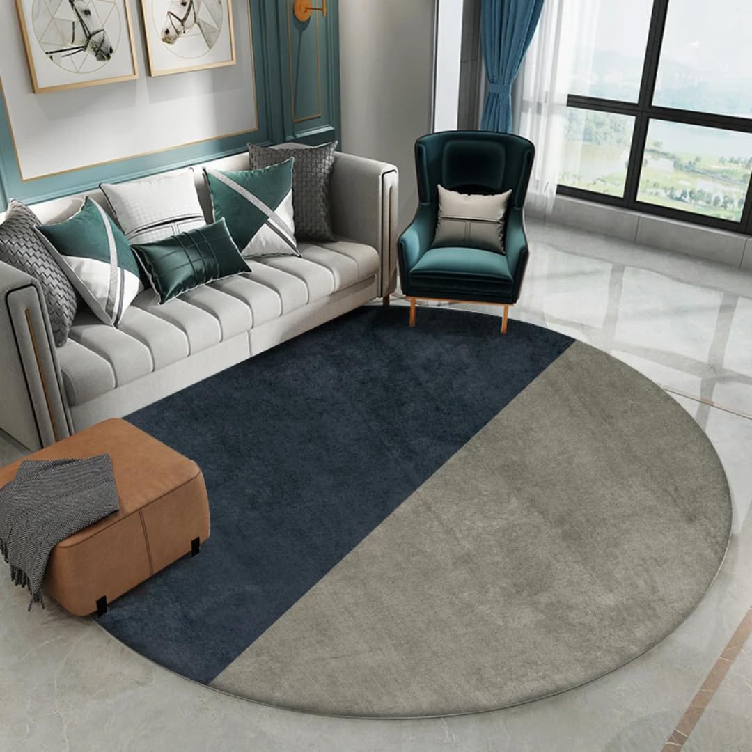 Tapis rond à poils courts anti-poussière et épais pour chambre