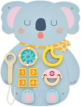 Monlaurd Wooden Koala Sensory Wall Toy, Busy Board for Toddlers, Montessori Sensory Wall Panel for Kids, Ideal for Classroom, Playroom & Daycare, Wall Activity Board