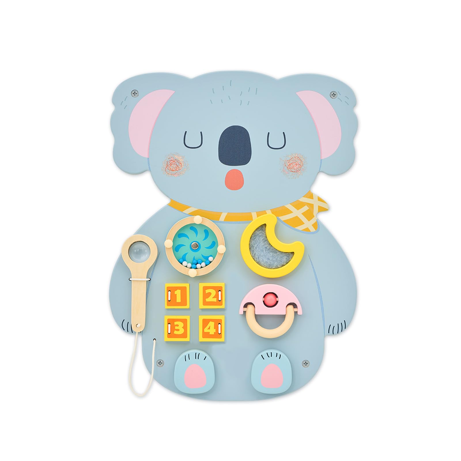 Monläurd® Wooden Koala Sensory Wall Toy, Busy Board for Toddlers, Montessori Sensory Wall Panel for Kids, Ideal for Classroom, Playroom &amp; Daycare, Wall Activity Board