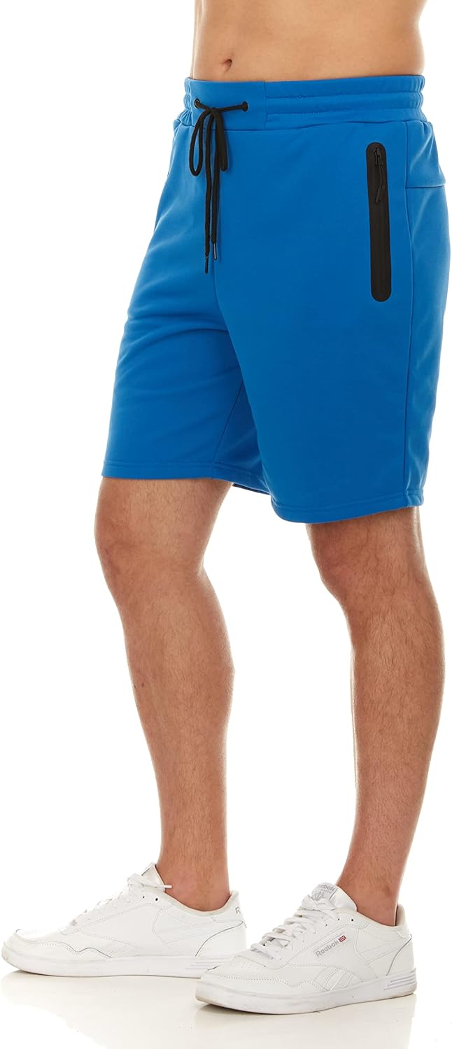 PURE CHAMP Mens 3 Pk French Terry Cotton Casual Gym Shorts for Men Athletic Workout Training Sweat Shorts with Zipper Pocket - Image 4