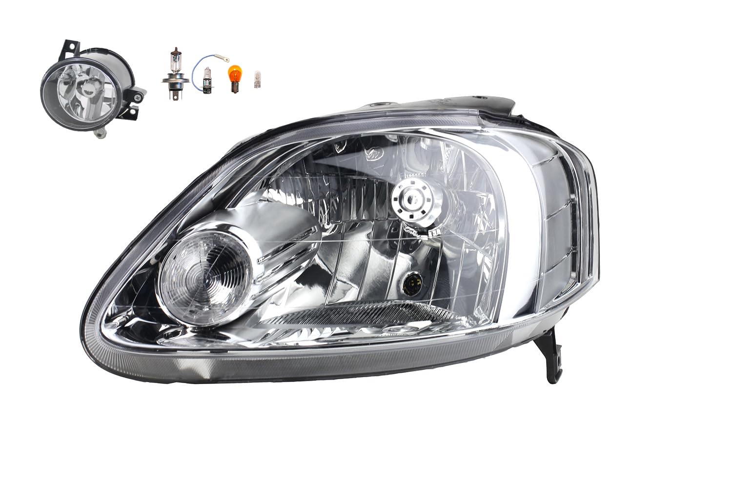 Johns, Faros delanteros halógenos aptos para VW Fox 5Z1 01/07-08/09wa. H4 izquierdo conductor + faros antiniebla + bombilla