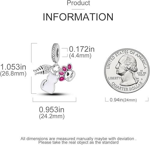 Vista 4 de MULA Dijes de plata de ley 925 para pulseras y collares, dijes colgantes para bolsos, cuentas de gato y tortuga, joyería linda para mujeres