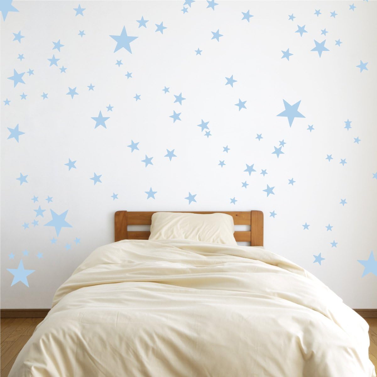 The Decal Guru Vinyl Star Wall Decal Stickers for Home Wall Decor Night Sky Removable Graphic Transfers for Nursery or Kids Room, 24 x 27, Powder Blue