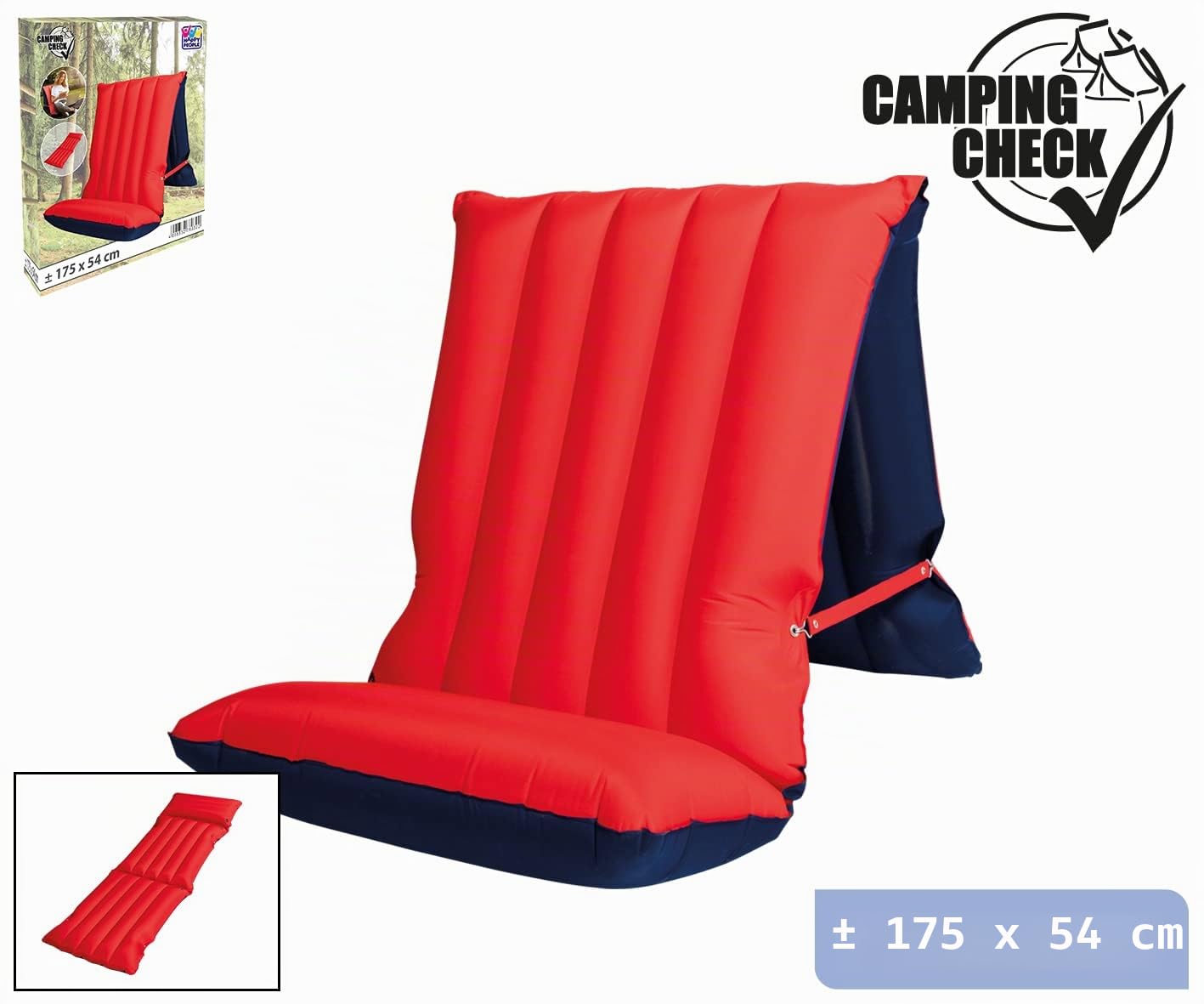 Wehncke 13091 - Materassino Gonfiabile in Cotone, 29,50 x 25 x 6,50 cm, Colore: Rosso