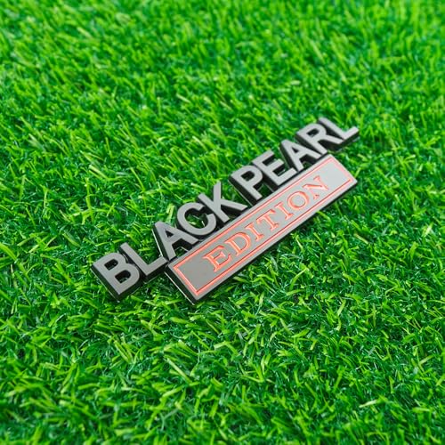 Image of Pair Set Black Pearl Edition Emblem 3D Letter Fender Tailgate Badge Decal Sticker Nameplate for Universal Vehicle, Car, Truck, SUV Motorcycle Accessories (Black Red)