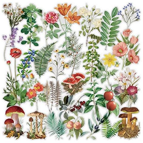 6 Packs Scrapbook Stickers Flower Stickers Decoration Sticker Planner Stickers Assorted in Plant Stickers Clear PET for Scrapbooking Diary Album Journals DIY Arts and Crafts (Monet) Cover