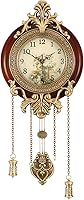 AeroSnail 9-Inch Vintage Wood Wall Clock with Swinging Pendulum - Silent Quartz, Retro Decor for Home