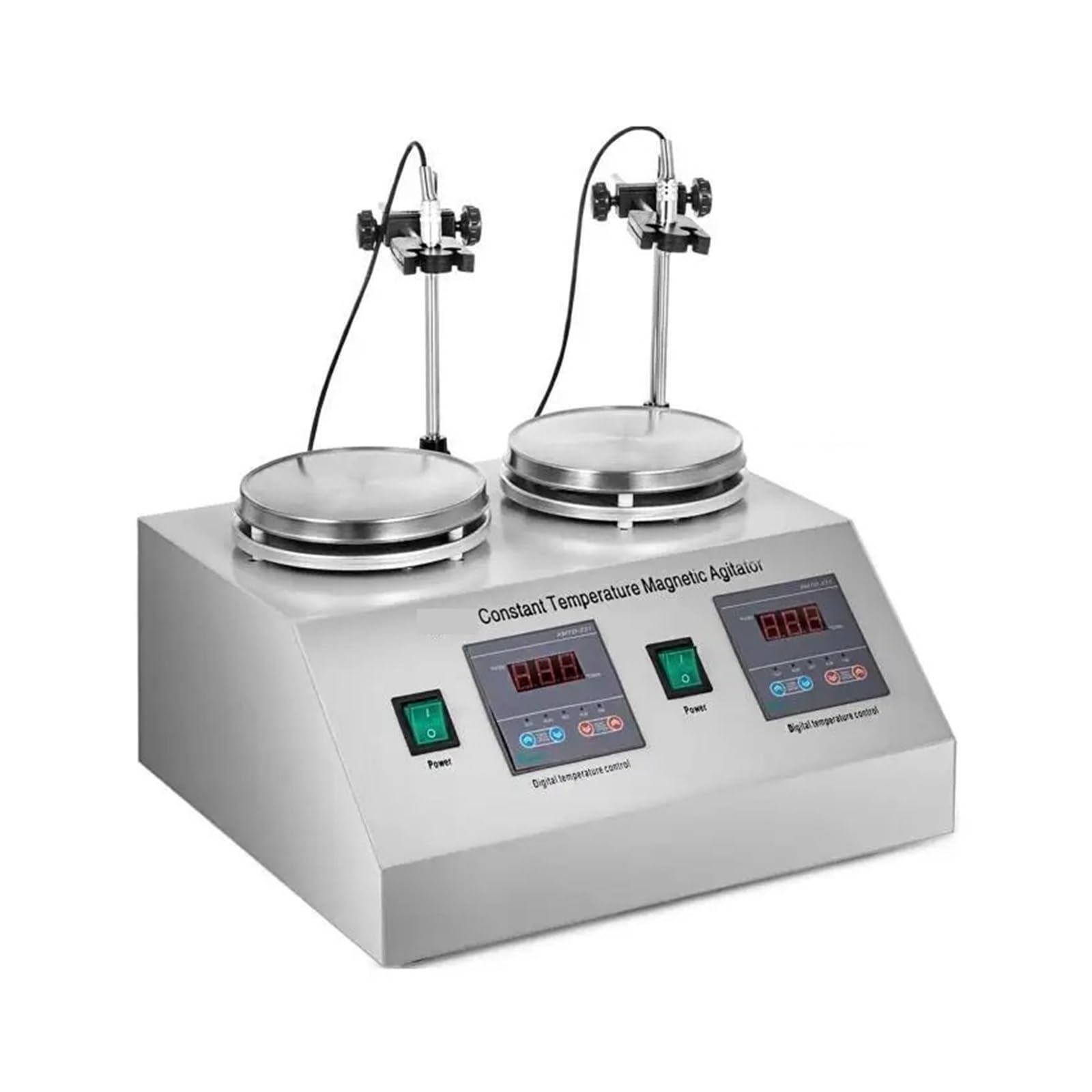 2 Głowice Mieszadło Magnetyczne Z Płytą Grzejną Vortex Elektryczny Wytrząsarka Mikser Przenośny Blender Do Laboratorium Chemicznego DokłAdnie Wymieszać