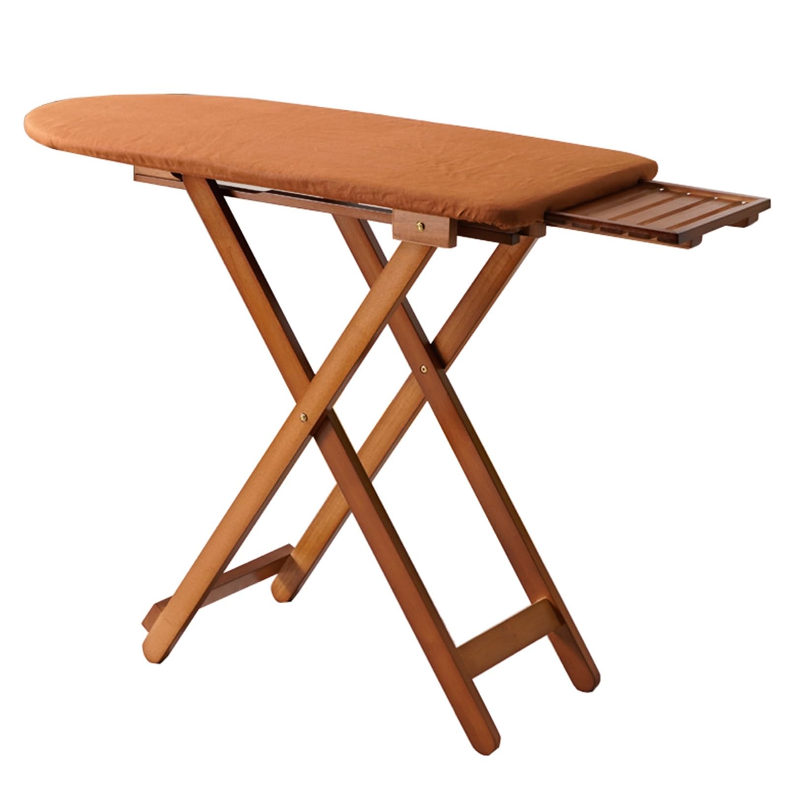 Tabla de Planchar Plegable Extragrande de Madera Maciza, Extra Ancha Mesa Planchar con Soporte de Hierro Extraíble y 3 Alturas Ajustables