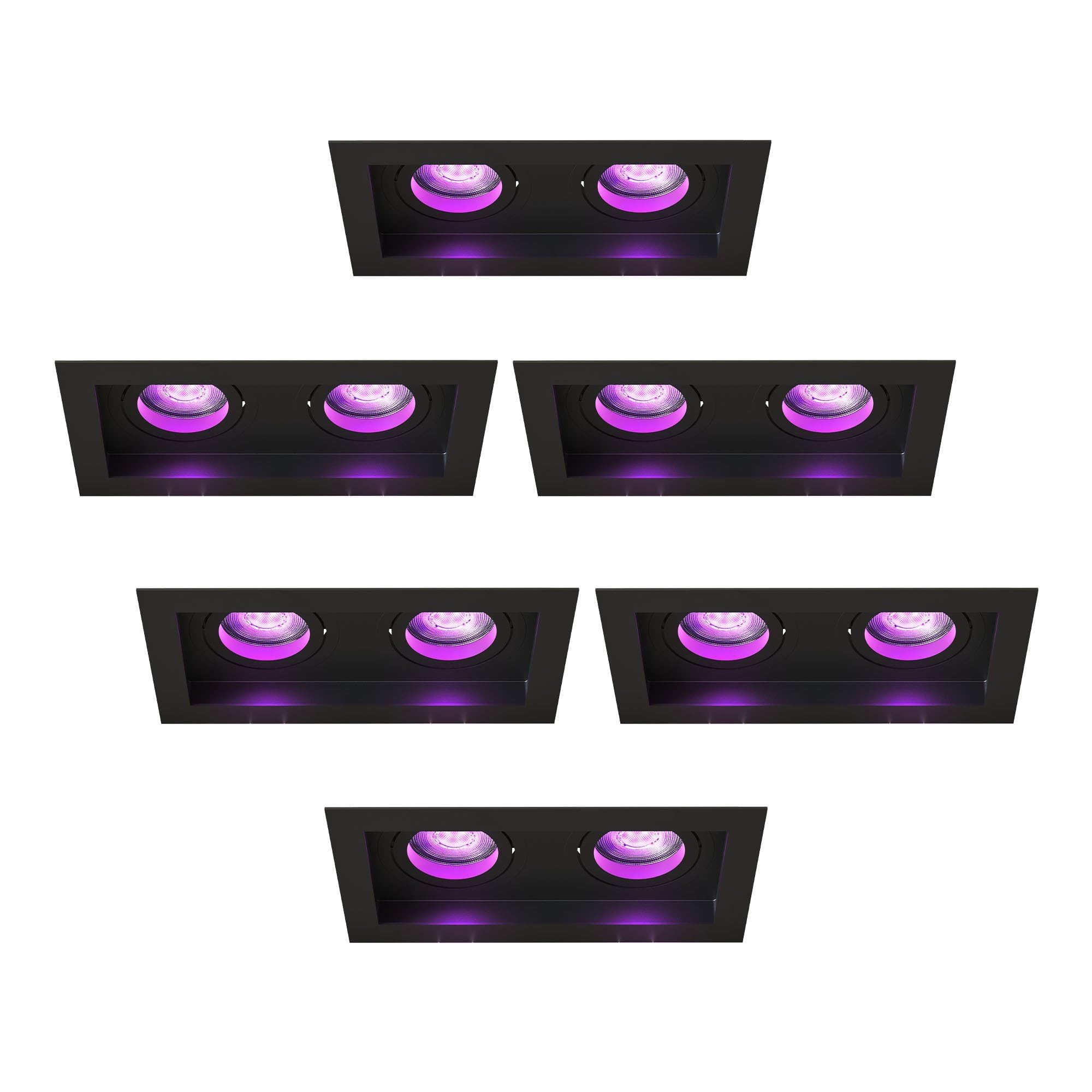 Ledvion 6 piezas foco empotrable LED negro 4.9W RGB CCT regulable
