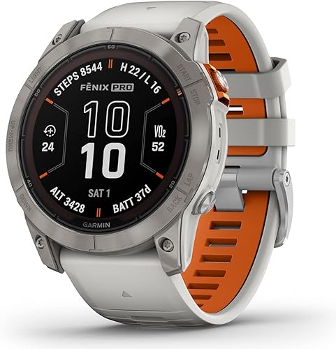 Miniatura 2 de PlayBetter Garmin Fenix 7 Pro Sapphire Solar (Gris nieblanaranja brasa) Reloj inteligente multideportivo con GPS, linterna integrada, carga solar,
