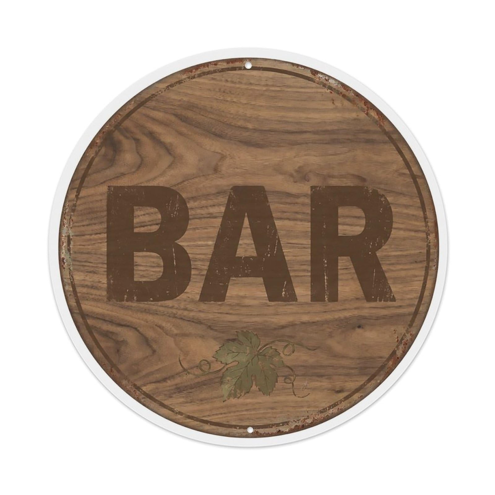 Vintage Beer BAR Walnut Grain Retro for Pub Metal Tin Sign