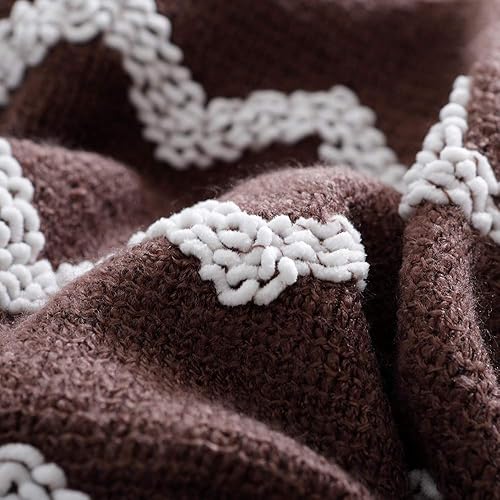 Miniatura 5 de Bourina - Manta de chenilla de punto, ligera, suave, acogedora, para cama, sofá, silla