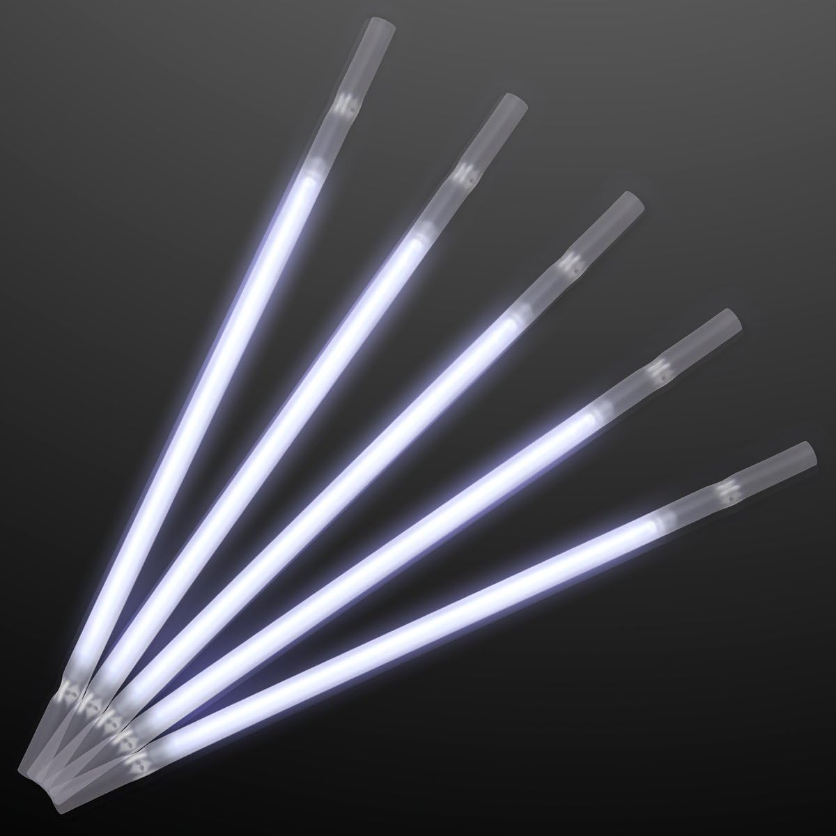 Pack of 25 White Glowing Straws for Party Drinks