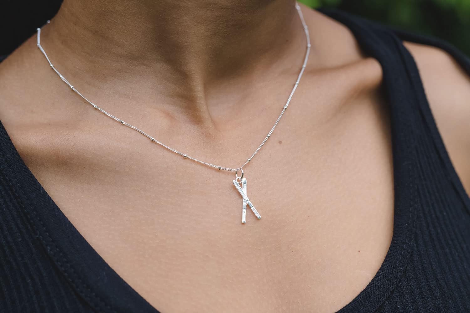 Chelsea Charles Ski Charm Necklace for Women, Gift for Skiers, Athletes, Teams, Coaches and Fans