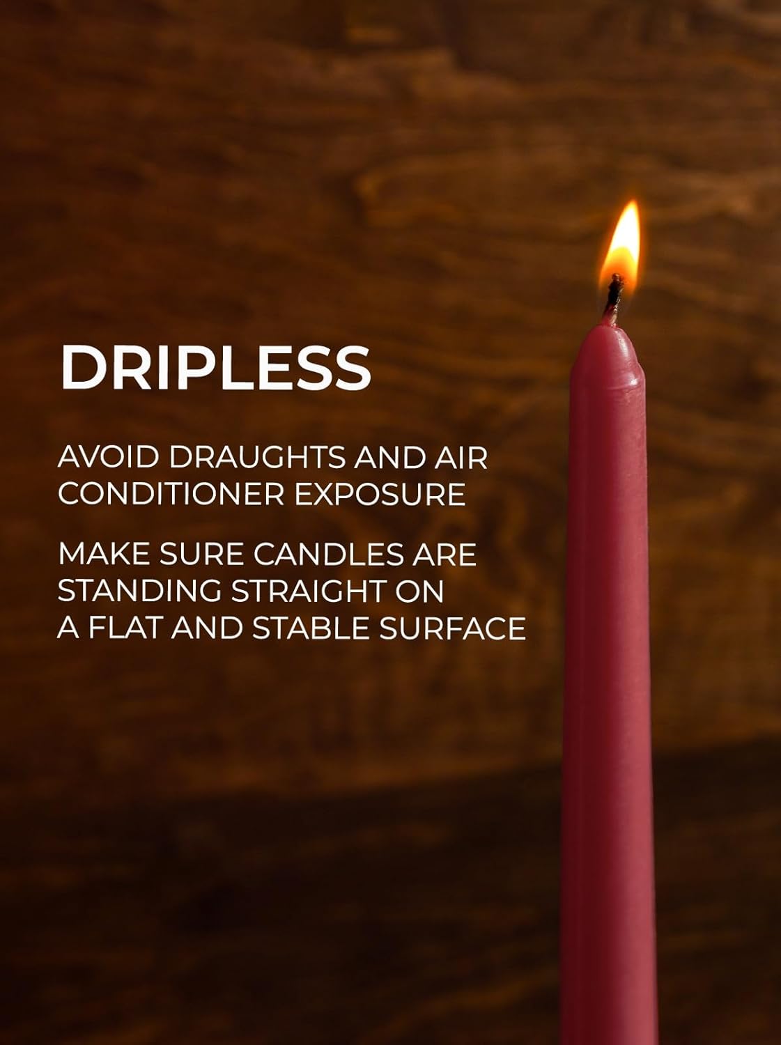 CANDWAX 12 inch Burgundy Taper Candle Set of 12 - Unscented Smokeless Dripless Candlesticks - Candle Sticks for Christmas Decorations, Party Décor, Dinner Table Centerpieces - Burgundy Tapers - Image 4