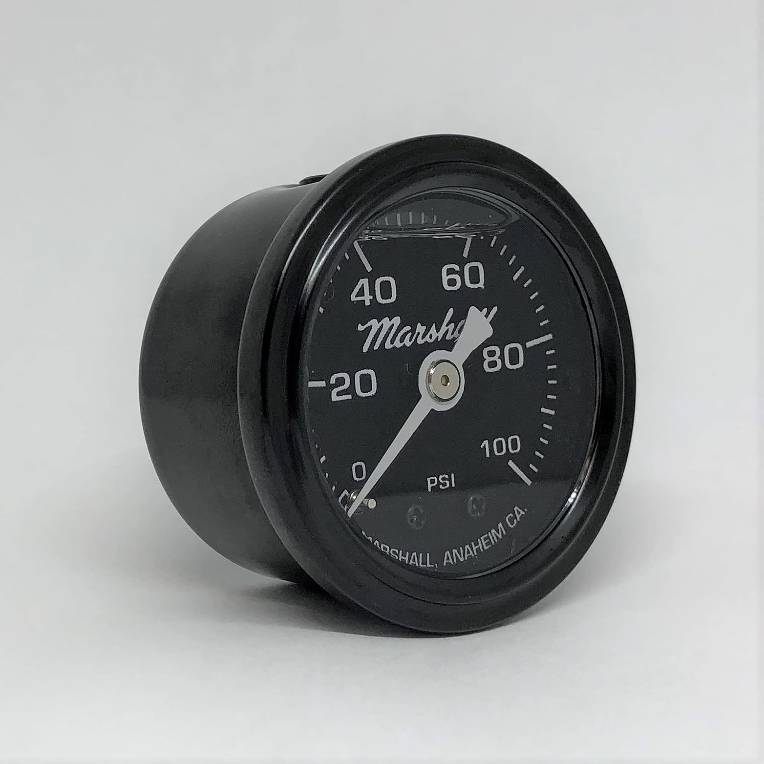 Marshall Instruments MSB00100 1.5" Liquid Filled Fuel/Oil Pressure Gauge 0-100 PSI Black - Shock Proof Durable