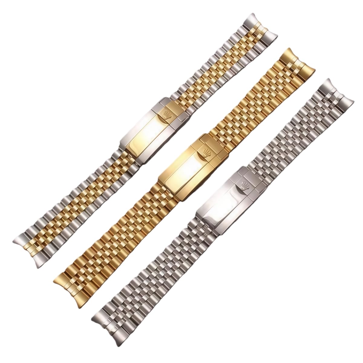 Cinturino Orologio Acciaio Inossidabile Jubilee Metallo Ricambio 21mm Attacco Curvo Maglie Banda per Rolex GMT-Master
