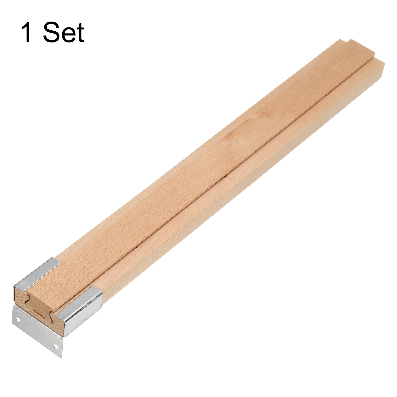 uxcell 1 Set Wooden Drawer Slides with Metal Slide Glide