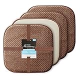 BSAOUTZ Chair Cushion for Dining Room Chair Set of 4, Brown Non Slip Chair Pads with Washable Outer