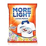 More Light Extra Power Detergent Powder 4kg with Enzymatic Action Removes Tough Stain | Laundry Detergent Powder with Refreshing Fragrance for Tough Stain