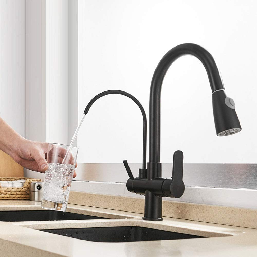 SaryEdge faucet Pull Out Black, Mixer Faucet, Handlekitchen Water Filter Tap for Kitchen Thriving，，