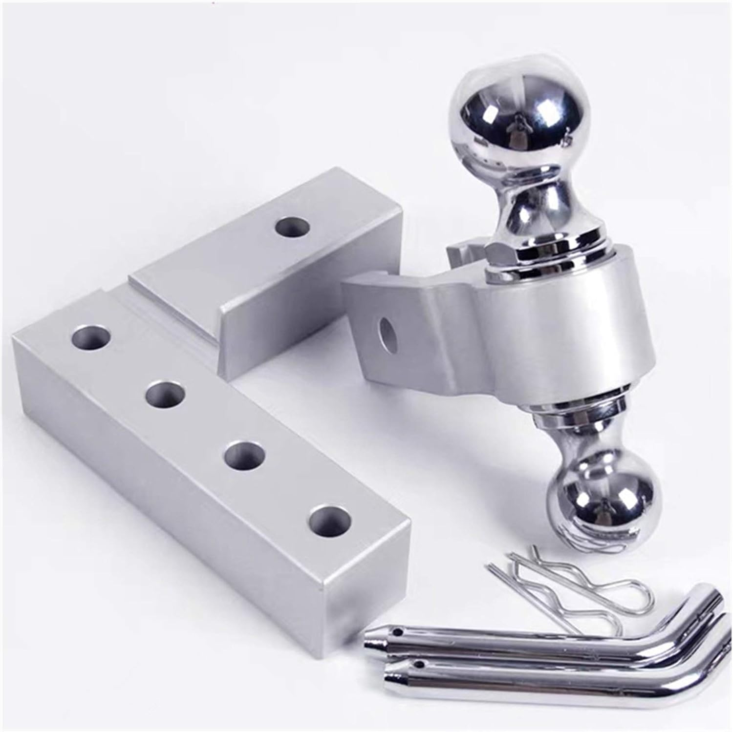 Aluminum Alloy Adjustable Trailer Hitch Mount Receiver 6" Aluminum Drop/Rise Fits 2-Inch Receiver (Color Name : Silver Color)