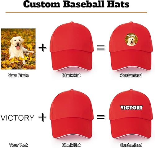 Miniatura 2 de Gorra de béisbol personalizada con logotipo de imagen personalizada con texto y cierre ajustable, gorra de camionero para hombres y mujeres