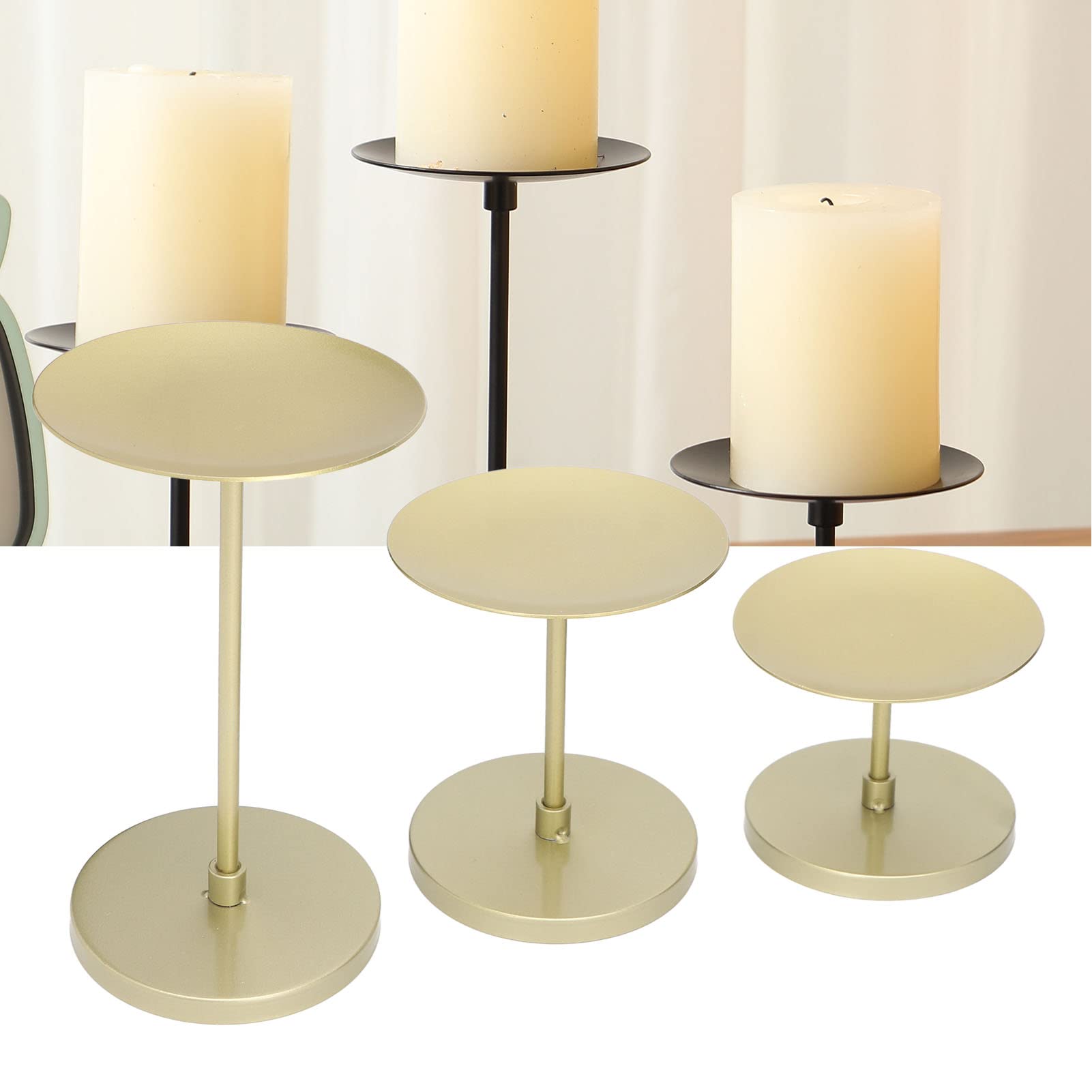 2 Portacandele Rotondi In Metallo Oro Vintage – Piatti Per Candele Colonne E Decorazioni Festa