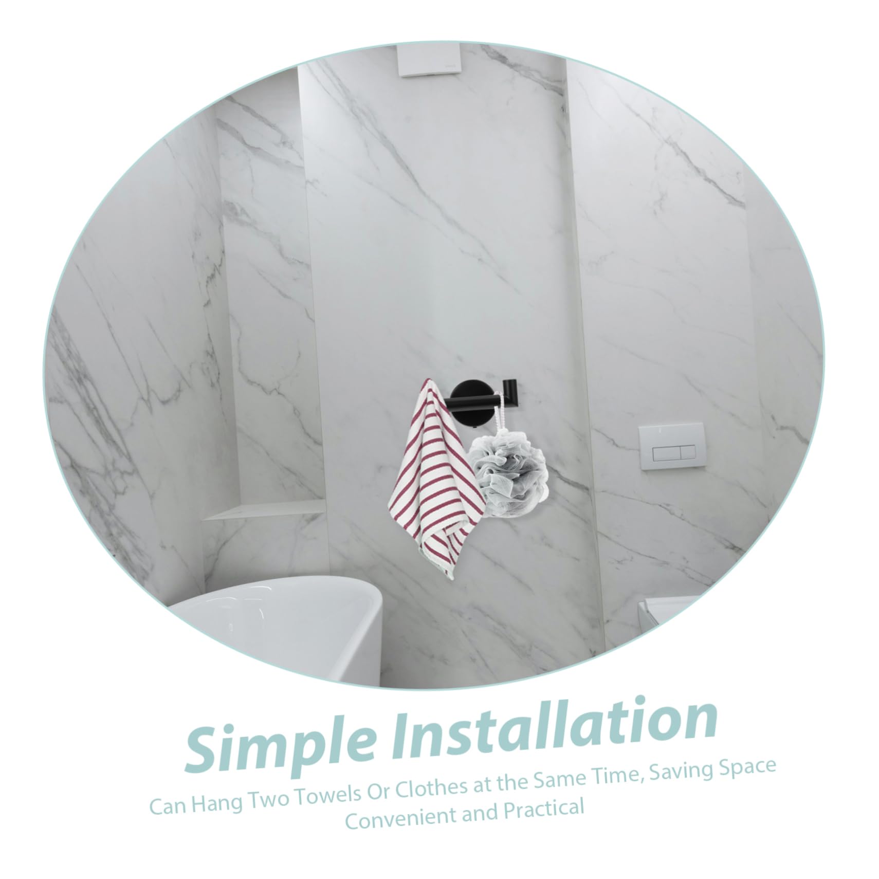 Holibanna 2piezas Ganchos Dobles Toalla Acero Inoxidable Ahorran Espacio Fácil Instalar Ducha Baño